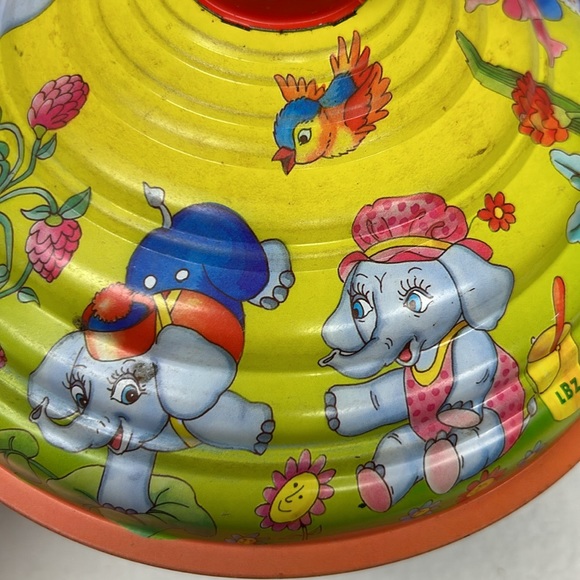 Vintage LBZ tin litho anthropomorphic kitsch spinning top from West Germany - Picture 13 of 14